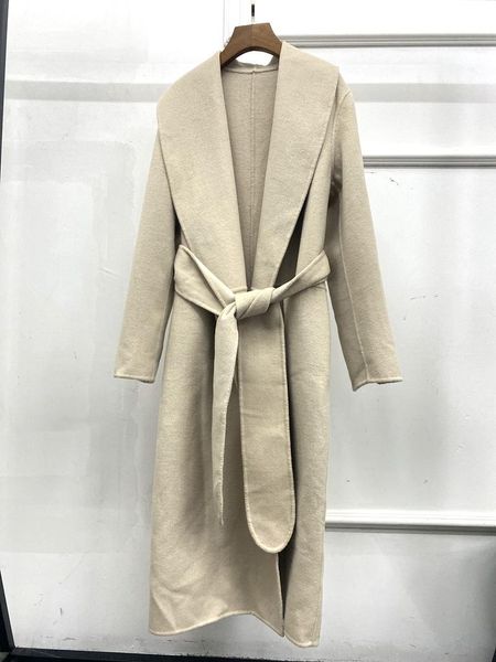 women's wool & blends women temperament mid-length coat simple sashes double-sided woolen solid color fall winter lady lace-up long sle, Black
women's wool & blends women temperament mid-length coat simple sashes double-sided woolen solid color fall winter lady lace-up long sle, Black