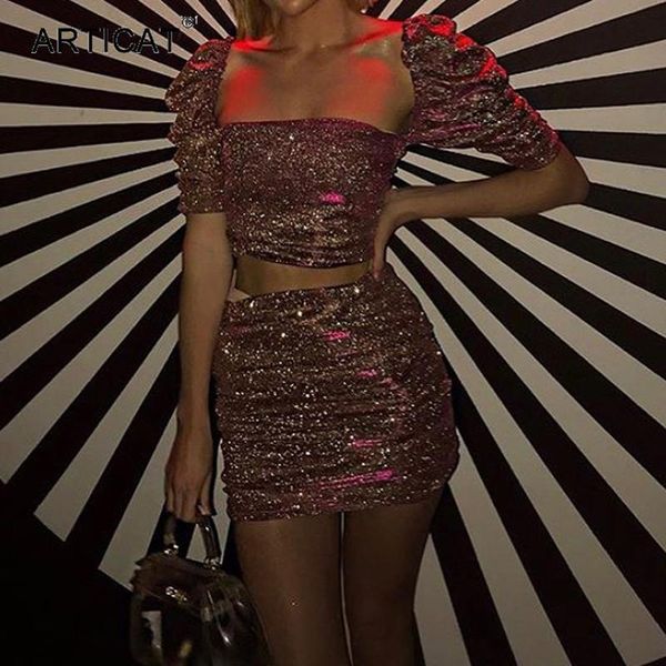 two piece dress articat sparkly pieces set women slash neck short puff sleeve crop mini skirt suit female club party wear clothes, White
two piece dress articat sparkly pieces set women slash neck short puff sleeve crop mini skirt suit female club party wear clothes, White