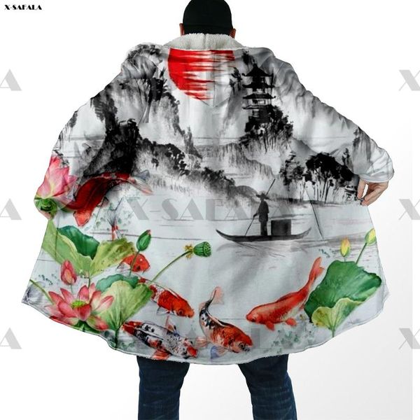 men's wool & blends japan beautiful koi fish yin yang 3d printed hoodie long duffle oat hooded blanket cloak thick jacket cotton cashme, Black
men's wool & blends japan beautiful koi fish yin yang 3d printed hoodie long duffle oat hooded blanket cloak thick jacket cotton cashme, Black