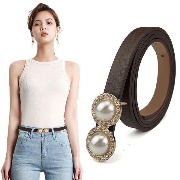 belts women's smooth buckle pearl thin korean style ladies small belt fashion dress leather woman luxury designer, Black;brown
belts women's smooth buckle pearl thin korean style ladies small belt fashion dress leather woman luxury designer, Black;brown