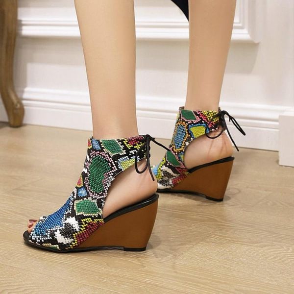 us4-11 womens snake pattern peep toe sandals wedge high heel mixed colors shoes slingbacks summer plus size new 2021, Black
us4-11 womens snake pattern peep toe sandals wedge high heel mixed colors shoes slingbacks summer plus size new 2021, Black