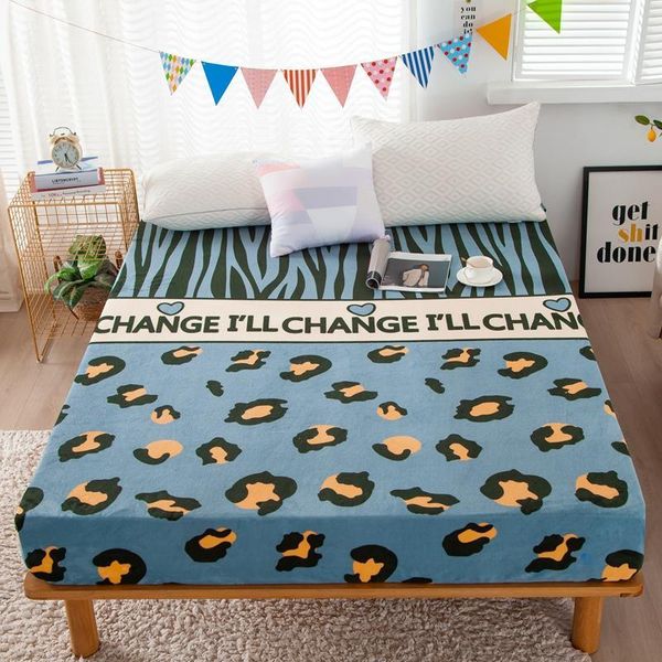 sheets & sets 1 pc coral fleece fitted sheet king size blue color velvet bed cover for bedroom leopard pattern plush linen sabanas 180x200
sheets & sets 1 pc coral fleece fitted sheet king size blue color velvet bed cover for bedroom leopard pattern plush linen sabanas 180x200