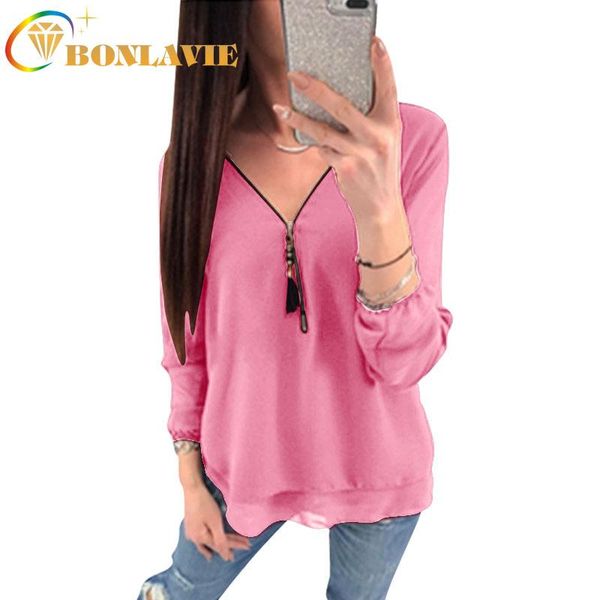 women's blouses & shirts fashion chiffon blouse v-neck full sleeve zipper cross-bandage pine shirt multiple solid color casual lady wea, White
women's blouses & shirts fashion chiffon blouse v-neck full sleeve zipper cross-bandage pine shirt multiple solid color casual lady wea, White