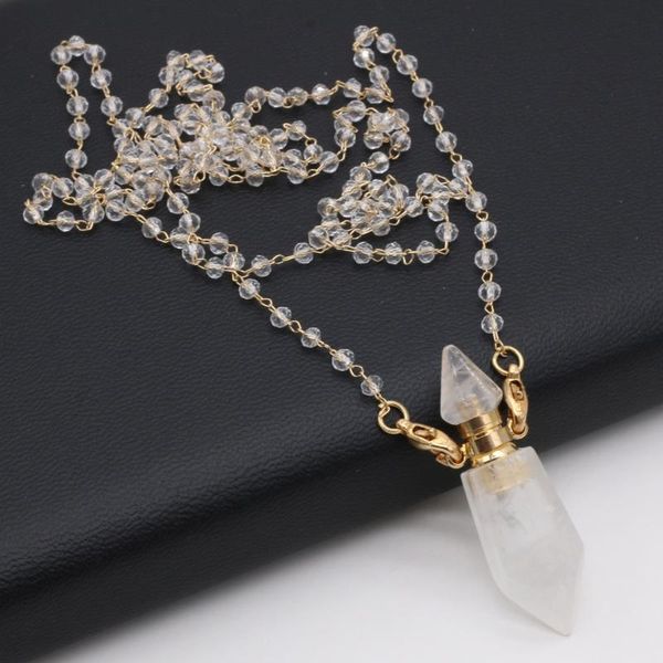pendant necklaces necklace natural stone clear quartz charming perfume bottle for women romantic gift 14x42mm, Silver
pendant necklaces necklace natural stone clear quartz charming perfume bottle for women romantic gift 14x42mm, Silver