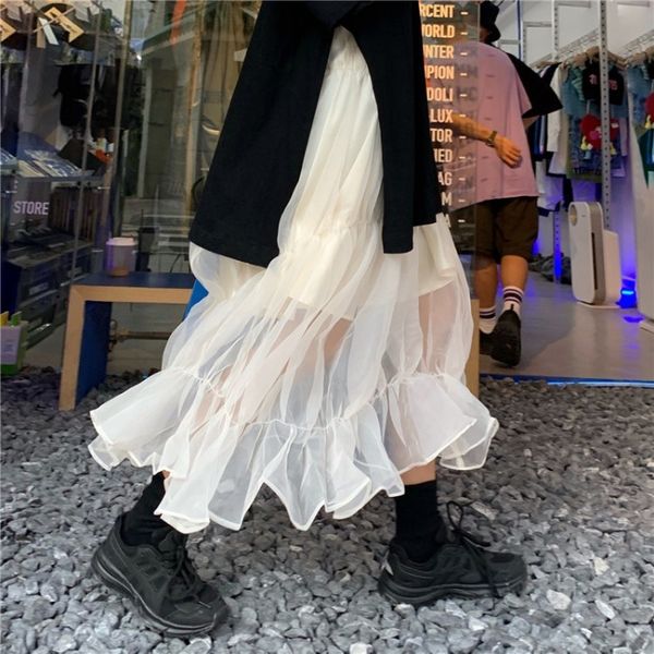 mesh 2021 autumn winter new high waist slim temperament mid-length korean style women's skirt zgep, Black
mesh 2021 autumn winter new high waist slim temperament mid-length korean style women's skirt zgep, Black