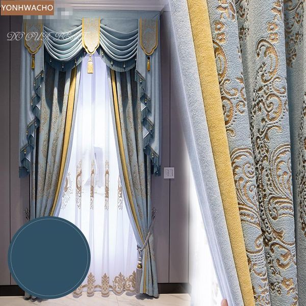 custom curtain villa thick chenille french living room bedroom window blue cloth blackout curtain valance tulle panel c500
custom curtain villa thick chenille french living room bedroom window blue cloth blackout curtain valance tulle panel c500