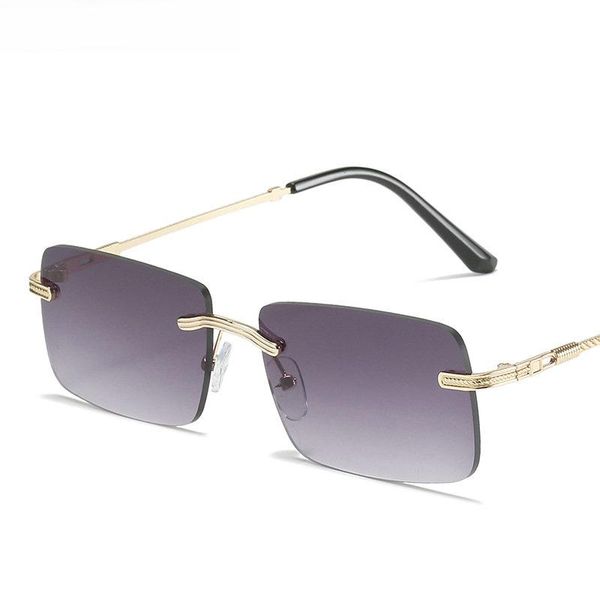 sunglasses fashion rimless designer women square sun glasses uv400 shades female eyewear, White;black
sunglasses fashion rimless designer women square sun glasses uv400 shades female eyewear, White;black