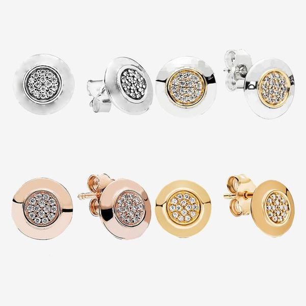 stud authentic s925 sterling silver round set cz earrings women's fashion jewelry gifts, Golden;silver
stud authentic s925 sterling silver round set cz earrings women's fashion jewelry gifts, Golden;silver