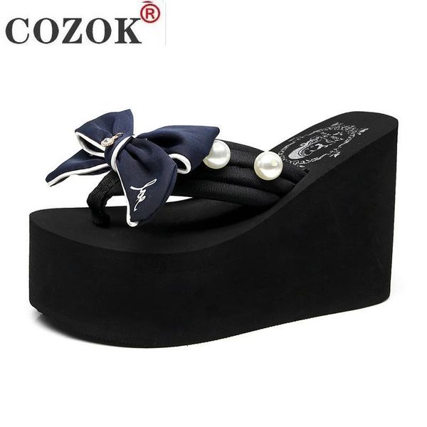 slippers 2021 bowknot heeled flip flops women summer 11cm high heels wedge platform shoes sweet womens beach, Black
slippers 2021 bowknot heeled flip flops women summer 11cm high heels wedge platform shoes sweet womens beach, Black