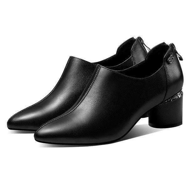 plus size 34-42 womens genuine leather thick high heel back zip ol style autumn female comfortable pumps pointed toe dress shoe, Black
plus size 34-42 womens genuine leather thick high heel back zip ol style autumn female comfortable pumps pointed toe dress shoe, Black
