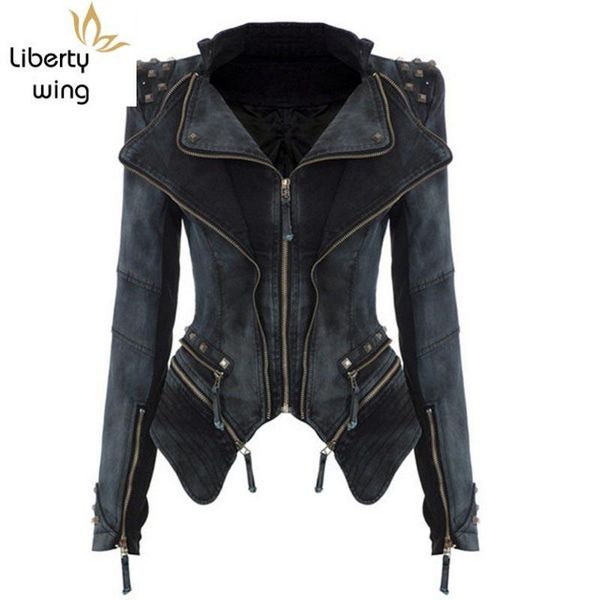 women's jackets punk style women fashion rivet demin bomber jacket slim turn down collar plus size short jean coats female zipper, Black;brown
women's jackets punk style women fashion rivet demin bomber jacket slim turn down collar plus size short jean coats female zipper, Black;brown