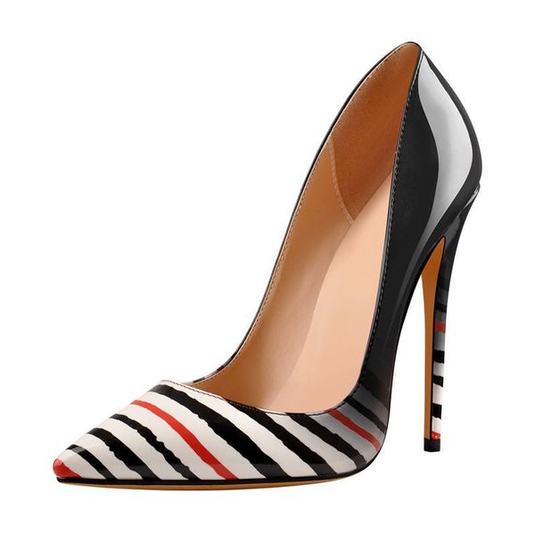 dress shoes mkkhou fashion single shoe women 2021 patent leather temperament pointed stripe 12 cm high heels women's sizes 34-45, Black
dress shoes mkkhou fashion single shoe women 2021 patent leather temperament pointed stripe 12 cm high heels women's sizes 34-45, Black