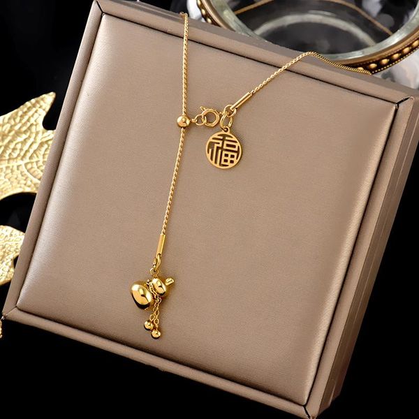 chains titanium steel non fading fortune gourd necklace ins light luxury high sense original design xifu clavicle chain, Silver
chains titanium steel non fading fortune gourd necklace ins light luxury high sense original design xifu clavicle chain, Silver