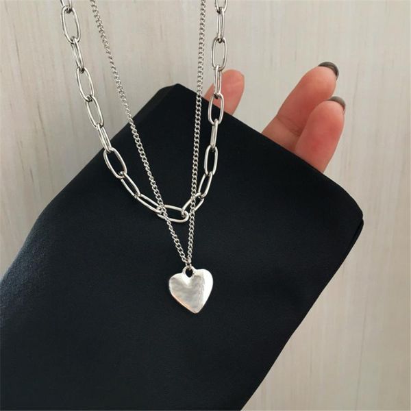 pendant necklaces fashionable double cascade wear heart necklace women contracted temperament long clavicle chain fashion, Silver
pendant necklaces fashionable double cascade wear heart necklace women contracted temperament long clavicle chain fashion, Silver