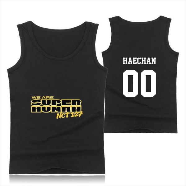 nct 127 we are superhuman kpop vest men summer sleeveless fashion trend casual clothing, White;black
nct 127 we are superhuman kpop vest men summer sleeveless fashion trend casual clothing, White;black