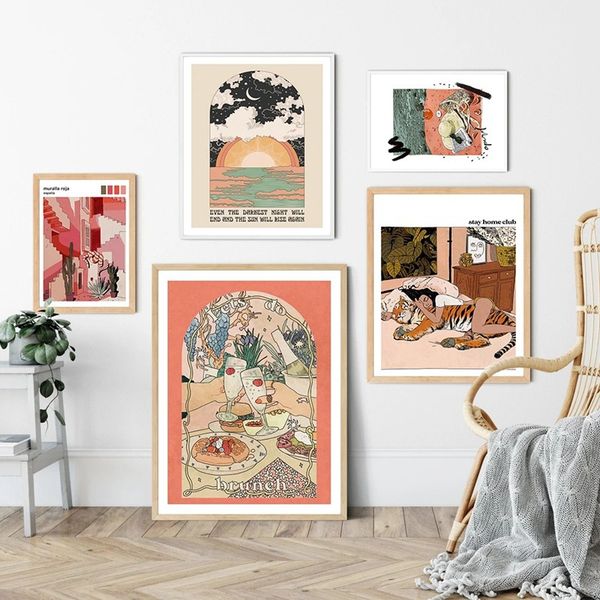 unframed modern minimalist decorative painting tiger and girl print poster
unframed modern minimalist decorative painting tiger and girl print poster