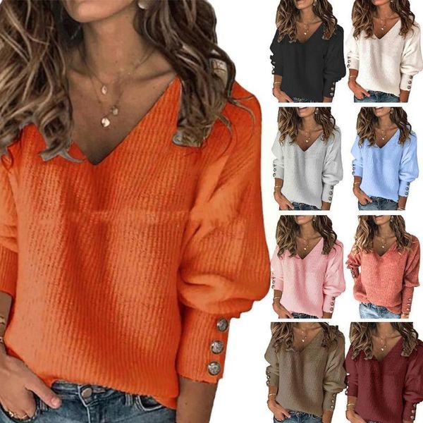 women's sweaters autumn winter fashion v-neck women knitting sweater loose jumper pullover elegant ladies wear long sleeve daily casual, White;black
women's sweaters autumn winter fashion v-neck women knitting sweater loose jumper pullover elegant ladies wear long sleeve daily casual, White;black