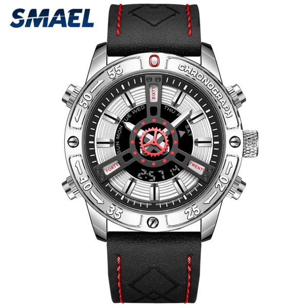 wristwatches chronograph quartz watch men sports watches military army male wrist clock smael 6016 relogio masculino, Slivery;brown
wristwatches chronograph quartz watch men sports watches military army male wrist clock smael 6016 relogio masculino, Slivery;brown