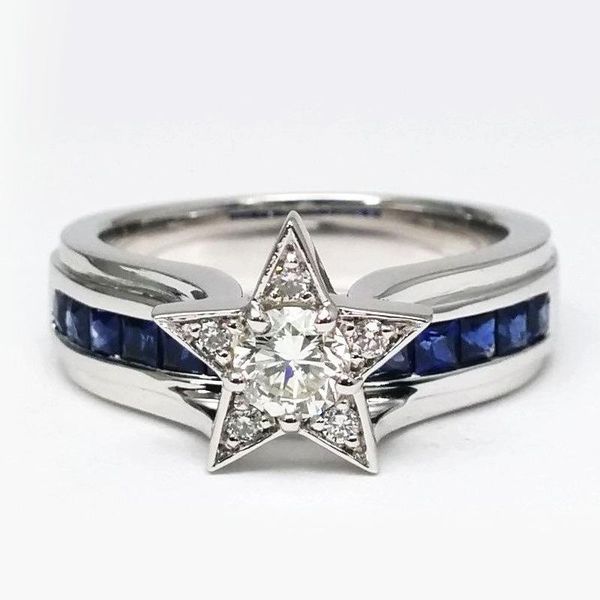 wedding rings 2021 design shiny blue white colors star ring engagement for charm women girls gift jewelry anillos mujer, Slivery;golden
wedding rings 2021 design shiny blue white colors star ring engagement for charm women girls gift jewelry anillos mujer, Slivery;golden