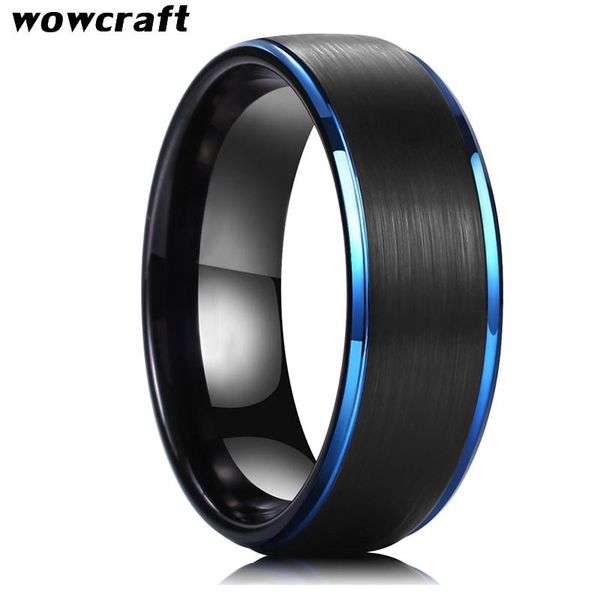 wedding rings 8mm blue tungsten for men band ring black plated matte finish stepped edges comfort fit customize, Slivery;golden
wedding rings 8mm blue tungsten for men band ring black plated matte finish stepped edges comfort fit customize, Slivery;golden