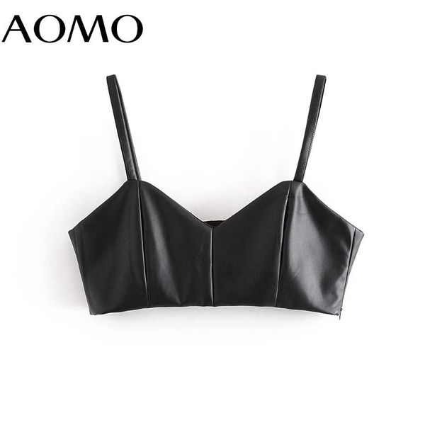 women's tanks & camis aomo women black pu leather crop spaghetti strap sleeveless backless short blouses shirts female solid qn28a, White
women's tanks & camis aomo women black pu leather crop spaghetti strap sleeveless backless short blouses shirts female solid qn28a, White