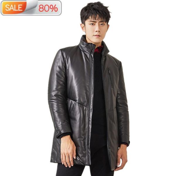 men's leather & faux genuine 90% duck down jackets autumn winter jacket men sheepskin long coat mg-1a31050 nd1471, Black
men's leather & faux genuine 90% duck down jackets autumn winter jacket men sheepskin long coat mg-1a31050 nd1471, Black