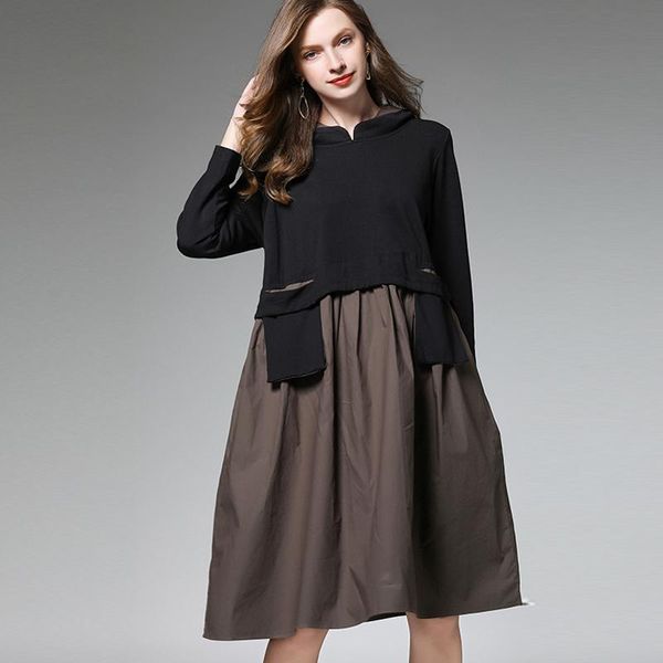 casual dresses autumn dress 2021 hooded patchwork plus size big pocket women fashion elegant winter female, Black;gray
casual dresses autumn dress 2021 hooded patchwork plus size big pocket women fashion elegant winter female, Black;gray