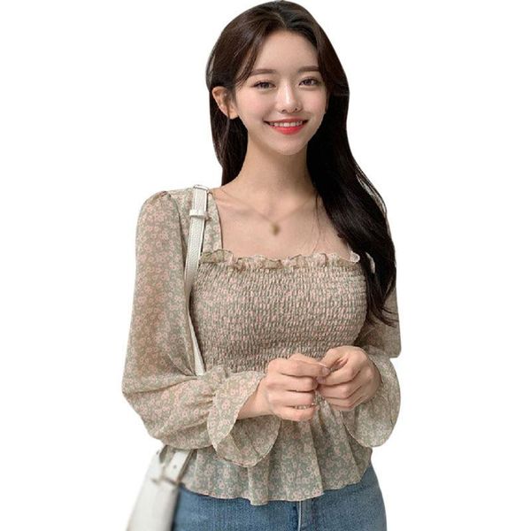 women's blouses & shirts blouse for women korean floral square collar early spring autumn halter bubble chiffon shirt light green, White
women's blouses & shirts blouse for women korean floral square collar early spring autumn halter bubble chiffon shirt light green, White