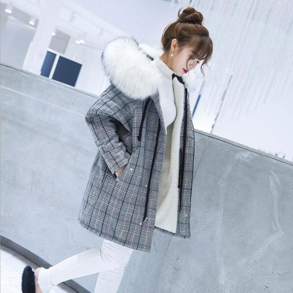 winter women coat fur collar plus velvet thick plaid ladies outwear lamb hair oversize new korean thick warm coat female jacket, Black
winter women coat fur collar plus velvet thick plaid ladies outwear lamb hair oversize new korean thick warm coat female jacket, Black