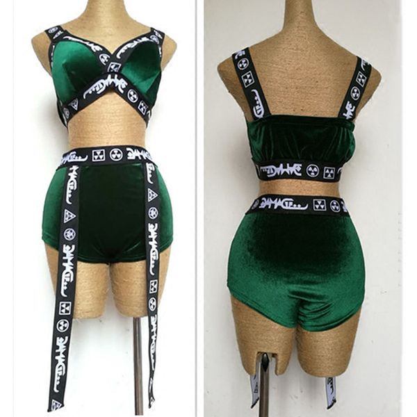 new female pole dance clothing letters bra shorts singer performance costume leading dance clothes stage jazz velvet suit 1774, Black;red
new female pole dance clothing letters bra shorts singer performance costume leading dance clothes stage jazz velvet suit 1774, Black;red