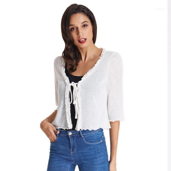 autumn women jacket elegant workwear streetwear 3/4 sleeve ruffled knitting shrug solid basic capelet knitwear bolero1, Black;brown
autumn women jacket elegant workwear streetwear 3/4 sleeve ruffled knitting shrug solid basic capelet knitwear bolero1, Black;brown