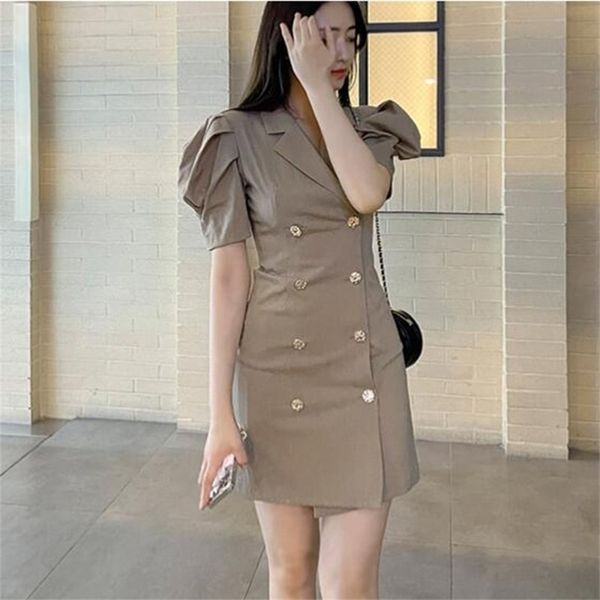 est business bodycon work blazer dress women formal double-breasted ruffles puff sleeve notched collar ol mini 210603, Black;gray
est business bodycon work blazer dress women formal double-breasted ruffles puff sleeve notched collar ol mini 210603, Black;gray