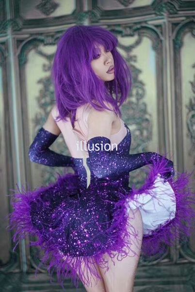 purple crystal feather mini dress women ballroom dance costume nightclub bar party show stage wear performance rave clothes, Black;red
purple crystal feather mini dress women ballroom dance costume nightclub bar party show stage wear performance rave clothes, Black;red