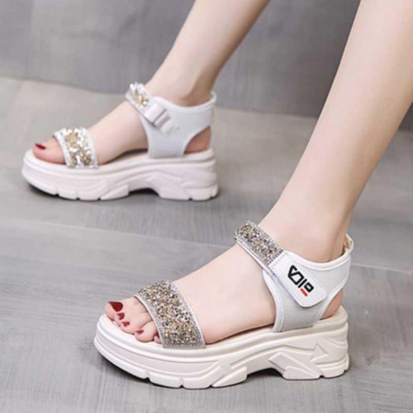 sandals platform women's 2021 fashion summer bling crystals women thick soled sport beach cool sandal casual woman shoes 6cm, Black
sandals platform women's 2021 fashion summer bling crystals women thick soled sport beach cool sandal casual woman shoes 6cm, Black