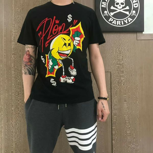 2021 fashion short sleeve tee pp cartoon rhinestones with diamond t shirts men summer tees o neck casual tshirts, White;black
2021 fashion short sleeve tee pp cartoon rhinestones with diamond t shirts men summer tees o neck casual tshirts, White;black
