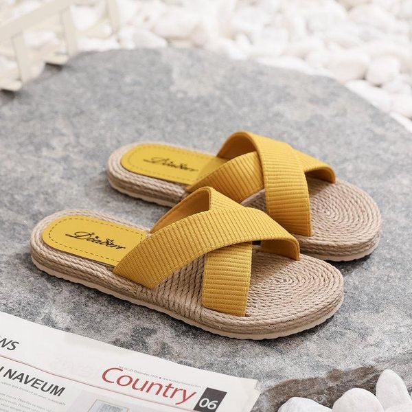 slippers 2021 women's linen sandals leisure flat beach fashion cross strap, Black
slippers 2021 women's linen sandals leisure flat beach fashion cross strap, Black