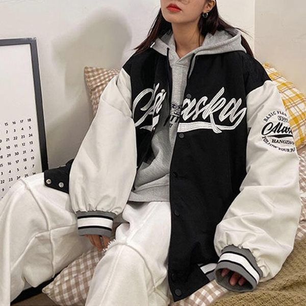 men's jackets baseball couple retro loose women coat men embroidery oversize varsity hiphop street bomber jacket, Black;brown
men's jackets baseball couple retro loose women coat men embroidery oversize varsity hiphop street bomber jacket, Black;brown