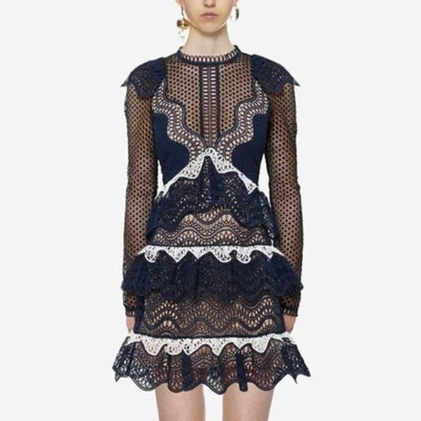self portrait long sleeve lace mini dress floral hollow out sweet party patchwork women dresses 210525, Black;gray
self portrait long sleeve lace mini dress floral hollow out sweet party patchwork women dresses 210525, Black;gray