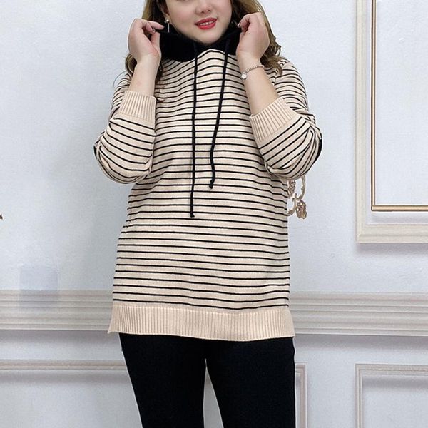 oversize women hooded sweater chic jumper spring/autumn thick striped knitwear loose asymmetry hem knitted fashion 2021 women's, White;black
oversize women hooded sweater chic jumper spring/autumn thick striped knitwear loose asymmetry hem knitted fashion 2021 women's, White;black