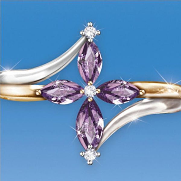 wedding rings fashion personality ring zircon two-tone purple crystal gold plated for women engagement jewelry gifts, Slivery;golden
wedding rings fashion personality ring zircon two-tone purple crystal gold plated for women engagement jewelry gifts, Slivery;golden