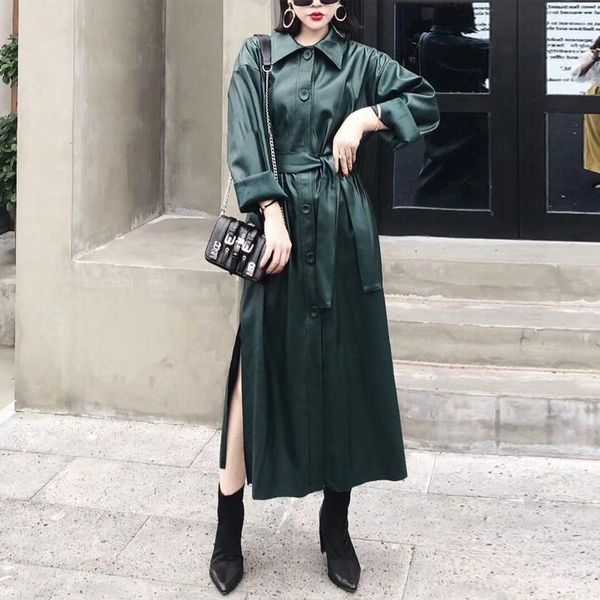 women's leather & faux kmetram spring autumn jacket women streetwear long trench coat female windbreaker chaqueta mujer 5475, Black
women's leather & faux kmetram spring autumn jacket women streetwear long trench coat female windbreaker chaqueta mujer 5475, Black