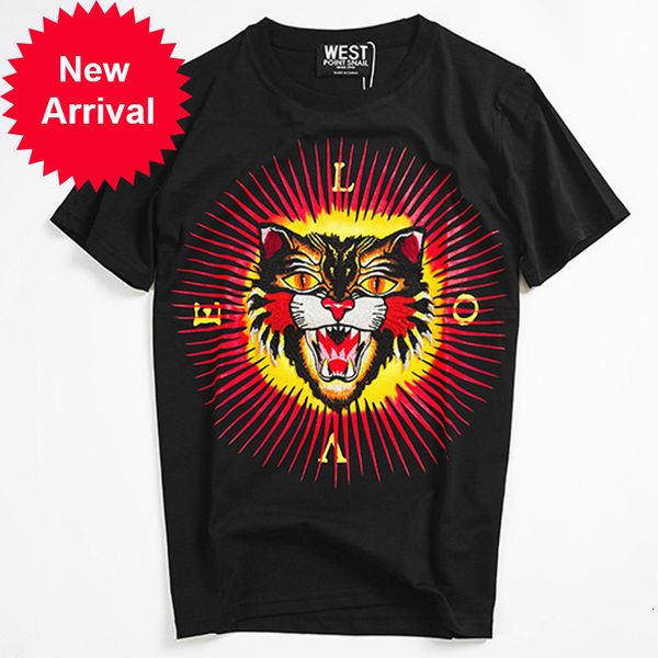 2021 New Short Tiger Embroidered T-shirt Male Mark The-neck Summer Shirt Men Tshirt B146 22c0, White;black
2021 New Short Tiger Embroidered T-shirt Male Mark The-neck Summer Shirt Men Tshirt B146 22c0, White;black