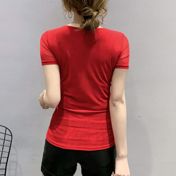 new summer korean style all match t-shirt girls fashion v-neck shiny diamonds mesh women short sleeve tees 2021 t13114a jed8, White
new summer korean style all match t-shirt girls fashion v-neck shiny diamonds mesh women short sleeve tees 2021 t13114a jed8, White
