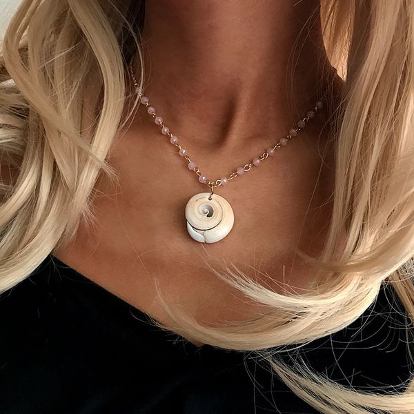 nz1125 fashion conch pendant necklace beach wind single layer beads adjustable, Silver
nz1125 fashion conch pendant necklace beach wind single layer beads adjustable, Silver