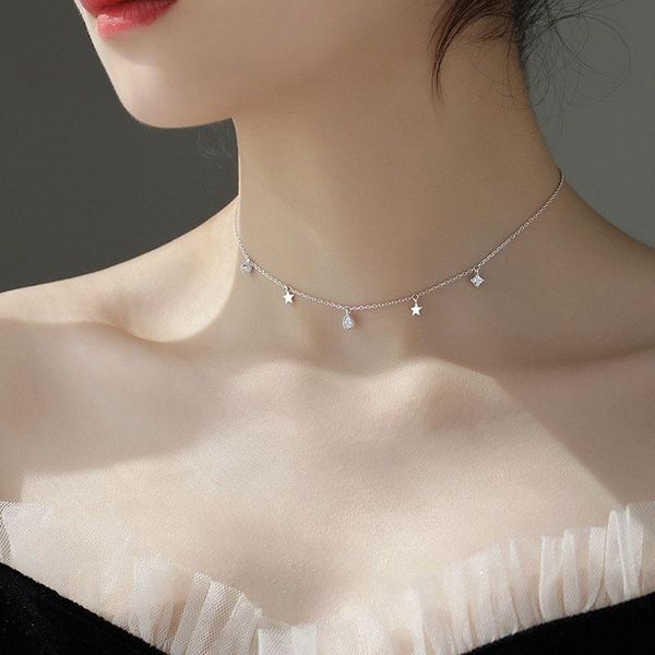 chains 925 sterling silver star tassel choker necklace for women clavicle chain zircon waterdrop
chains 925 sterling silver star tassel choker necklace for women clavicle chain zircon waterdrop