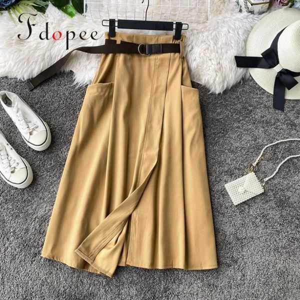 skirts women elegant leisure outwear high waist irregular pocket casual solid color with belt female skirt, Black
skirts women elegant leisure outwear high waist irregular pocket casual solid color with belt female skirt, Black