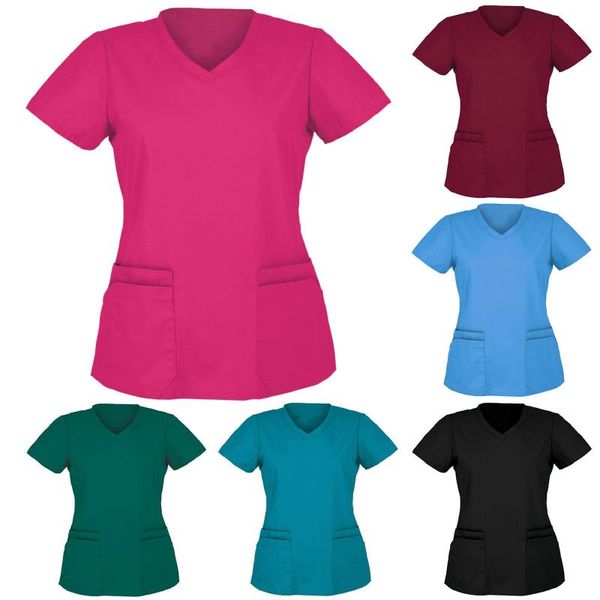 women's t-shirt 2021 women short sleeve tshirt working v-neck uniform christmas thanksgiving uniforms sleeved pet scrubs, White
women's t-shirt 2021 women short sleeve tshirt working v-neck uniform christmas thanksgiving uniforms sleeved pet scrubs, White