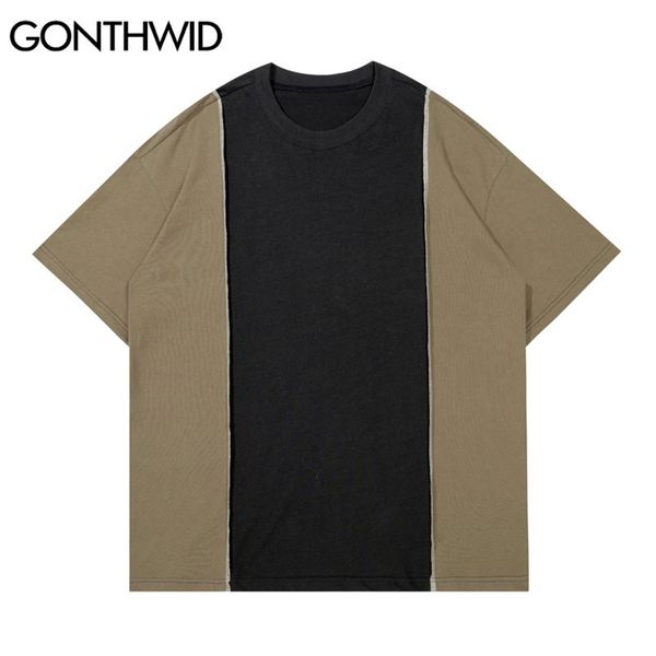 oversized tshirts streetwear color block patchwork tees shirtrs mens hip hop fashion harajuku casual short sleeve 210602, White;black
oversized tshirts streetwear color block patchwork tees shirtrs mens hip hop fashion harajuku casual short sleeve 210602, White;black