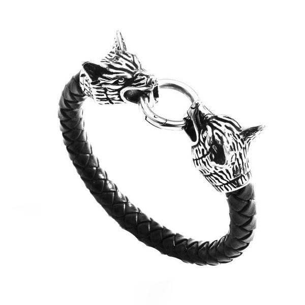 beaded, strands men's black leather bracelet rock metal wolf fashion glamour party jewelry gift
beaded, strands men's black leather bracelet rock metal wolf fashion glamour party jewelry gift