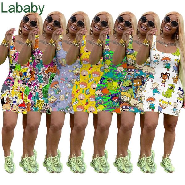 women mini skirt cartoon print sleeveless summer dress designer one piece dress skinny luxury clubwear 2021, Black;gray
women mini skirt cartoon print sleeveless summer dress designer one piece dress skinny luxury clubwear 2021, Black;gray